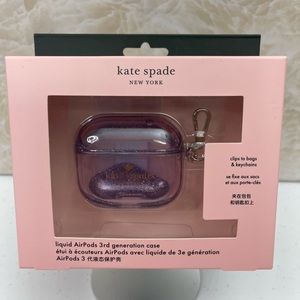 KATE SPADE AIRPODS 3RD GENERATION CASE:NWT LIQUID GLITTER (LILAC FROST)